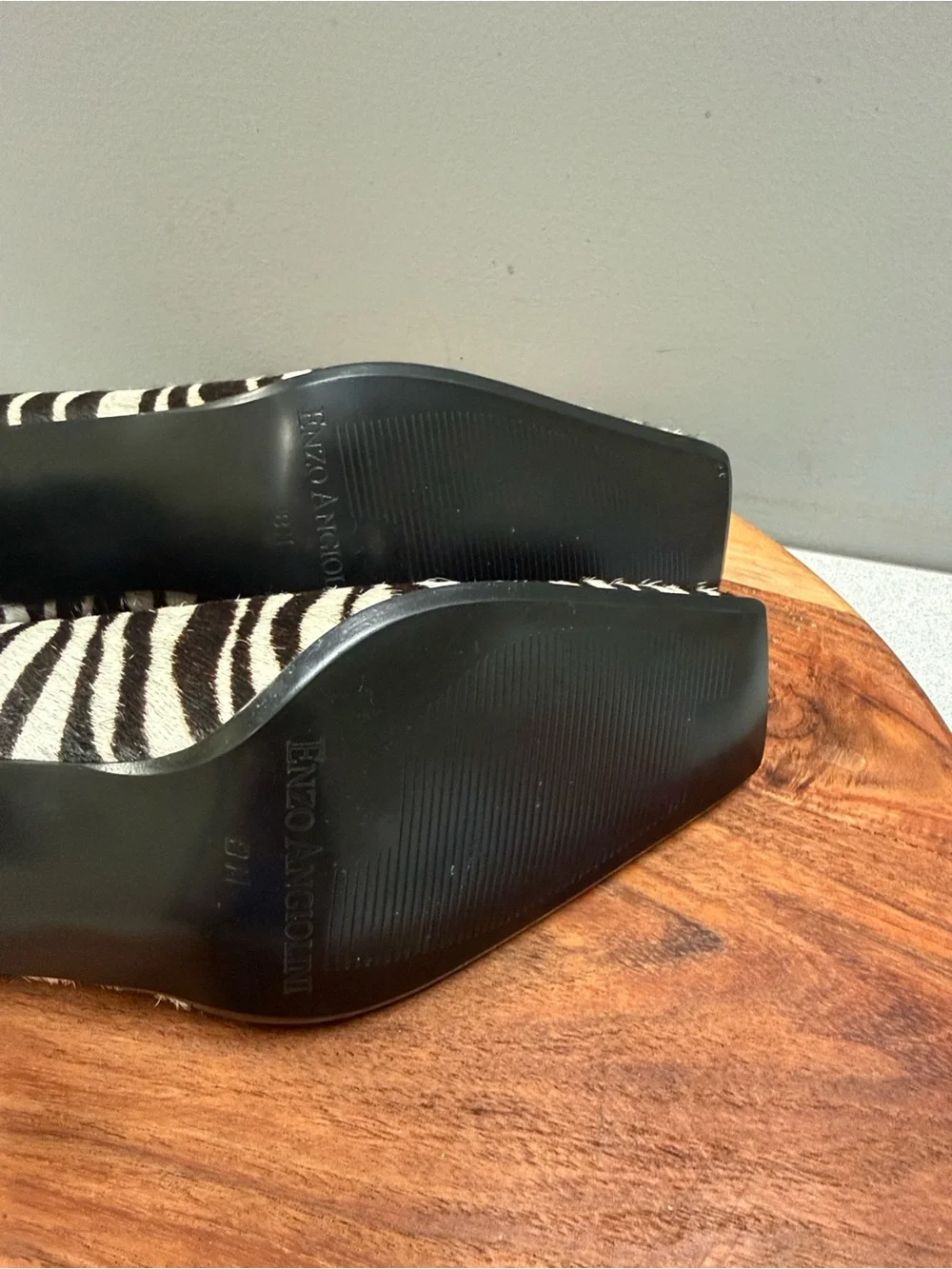 Enzo Angiolini Zebra Print Pumps in Black and Cream